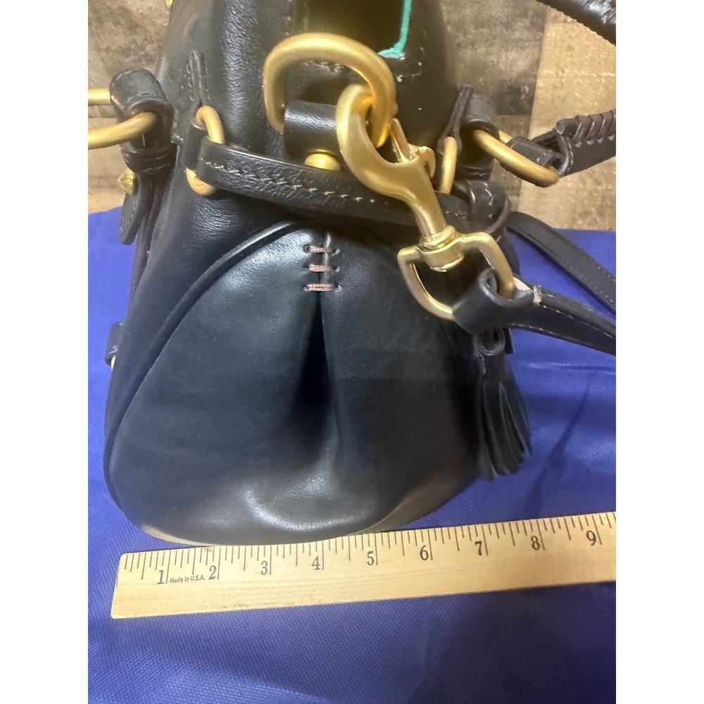 Dooney & Bourke Florentine Leather Satchel Bag Black Tassel Crossbody Handbag - Picture 5 of 13